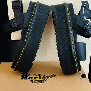 Dr. Martens Black and Yellow Platform Sandals